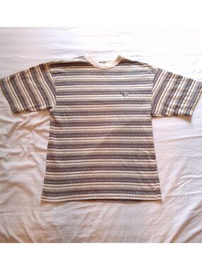 Vintage Y2K 1990s Rusty Surf Boards Striped T-Shirt Adult Large